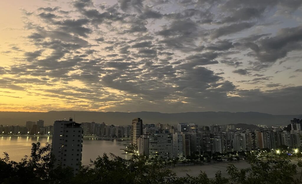 Ilha Porchat pôr do sol